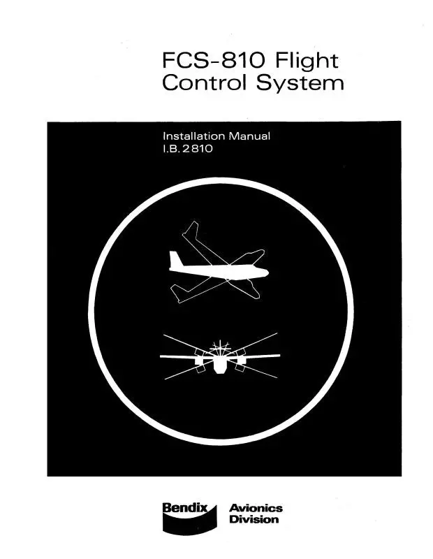 Bendix Fcs-810 Flight Control System Installation Manual (Ib-2810) 1