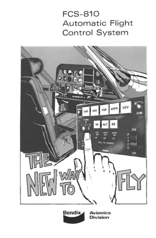 Bendix Fcs-810 Flight Control System Operator's Manual (Bxfcs810-Op-C) 1