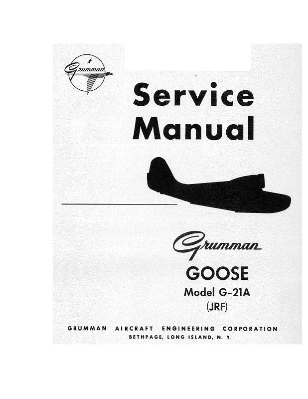 Grumman G-21A Goose (Jrf) Maintenance Manual (Grg21a-M-C) 1