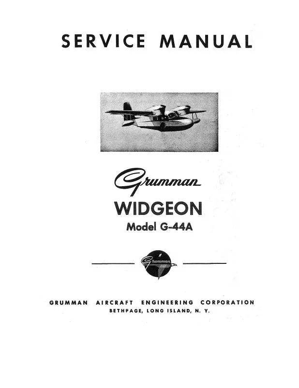 Grumman G-44A Widgeon Maintenance Manual (Grg44a-Mc) 1