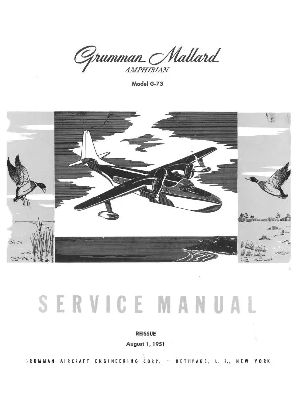 Grumman G-73 Mallard 1951 Maintenance Manual (Grg73-51-M-C) 1