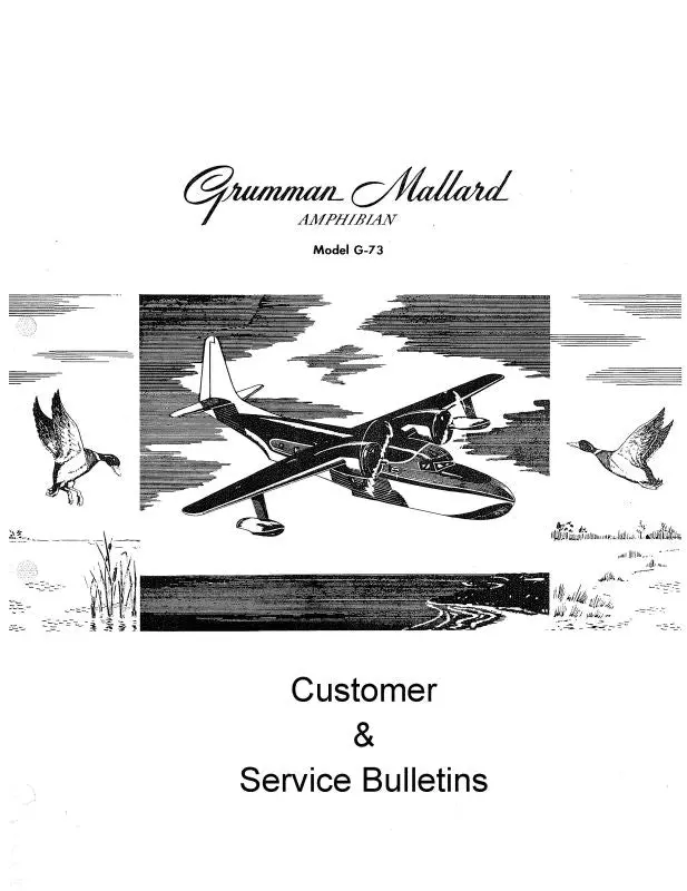 Grumman G-73 Mallard 1954 No.84 Customer & Service Bulletins (Grg73-54-Slb-C) 1
