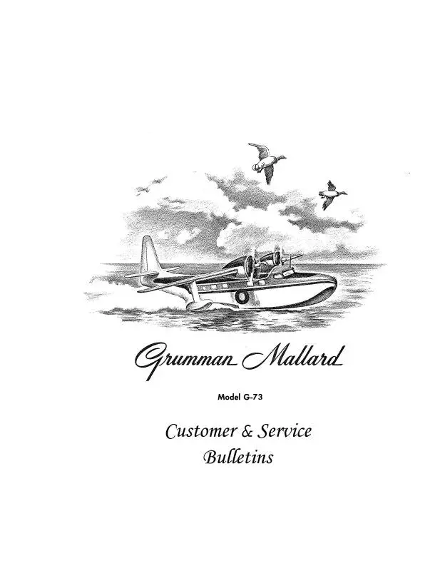 Grumman G-73 Mallard Customer & Service Bulletins (Grg73-Slb-C) 1