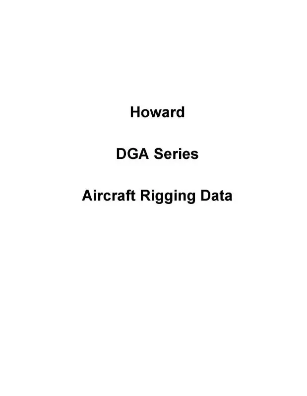 Howard Dga Series Aircraft Rigging Data (Hrdga-Rig-C) 1