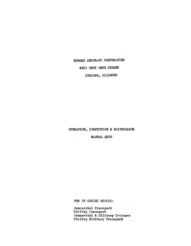 Howard Model 15 Manual #100 Operation, Inspection, & Maintenance (Hrmod15-Op-C) 1