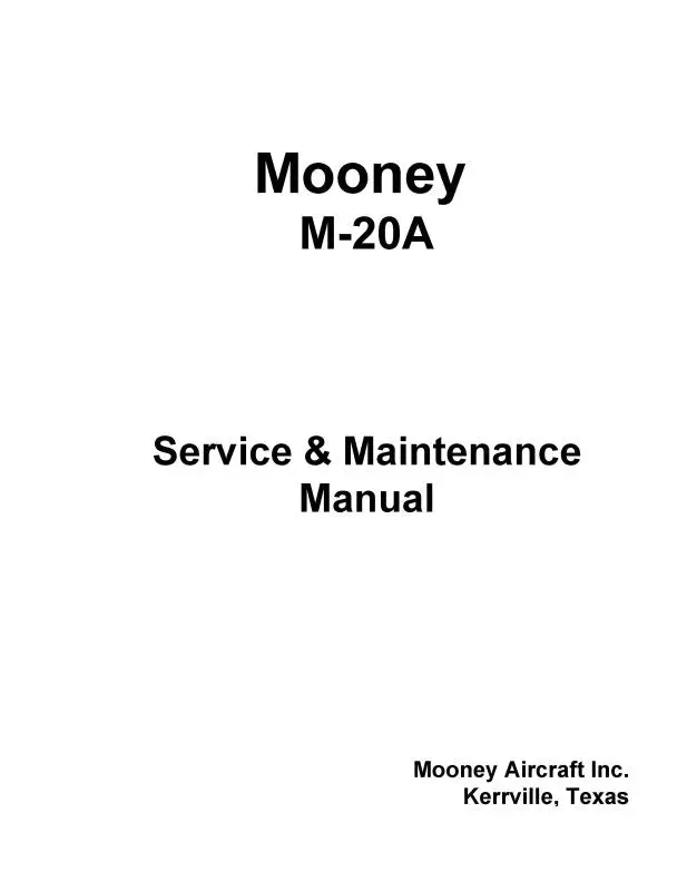 Mooney Mark 20A Maintenance Manual (Mom20a-M) 1