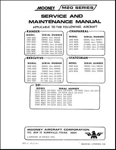 Mooney M20 Series 1968-84 Maintenance-Service Manual (106) 1