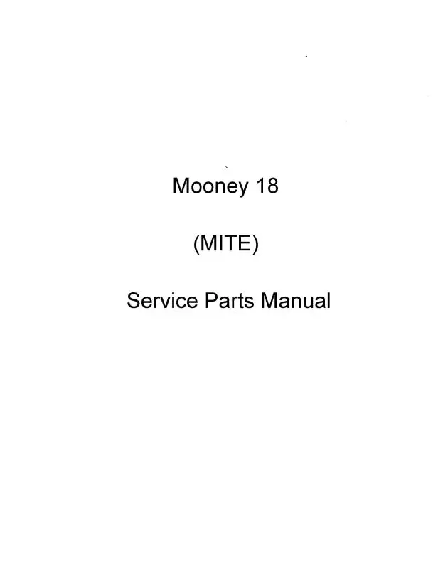 Mooney Mite 18 Parts Service Manual (Momite18p) 1