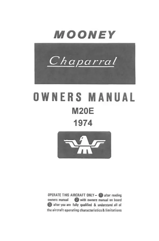 Mooney M20e 1974 Operator's Manual (Mom20e-74-Op-C) 1