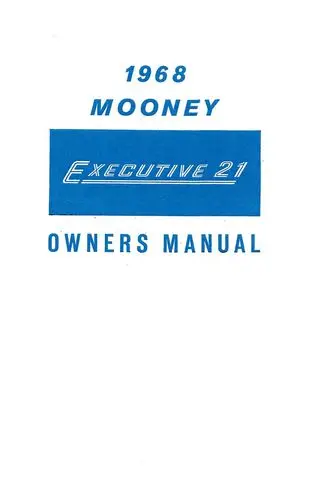Mooney M20f Executive 21 1968 Owner's Manual (68-20F-Om-B) 1