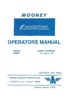 Mooney M20f Executive 1975-76 Operator's Manual (1219) 1