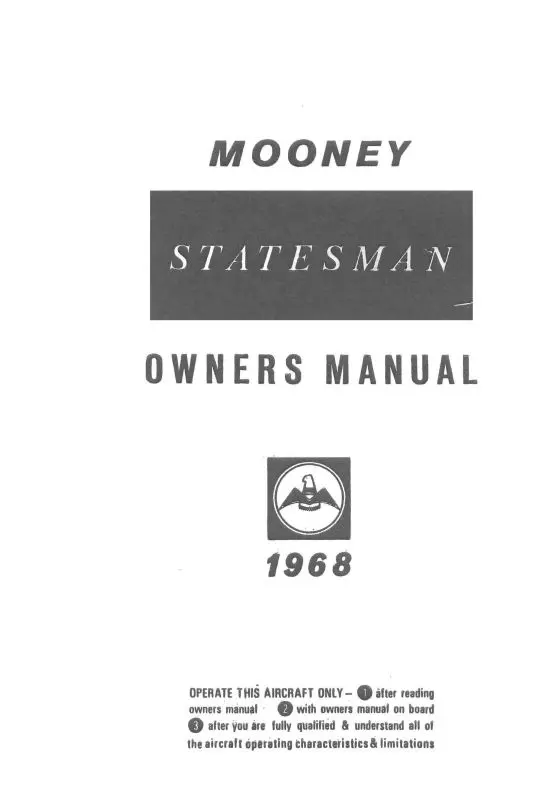 Mooney M20g Statesman 1968 Owner's Manual (68-20G-Om-B) 1