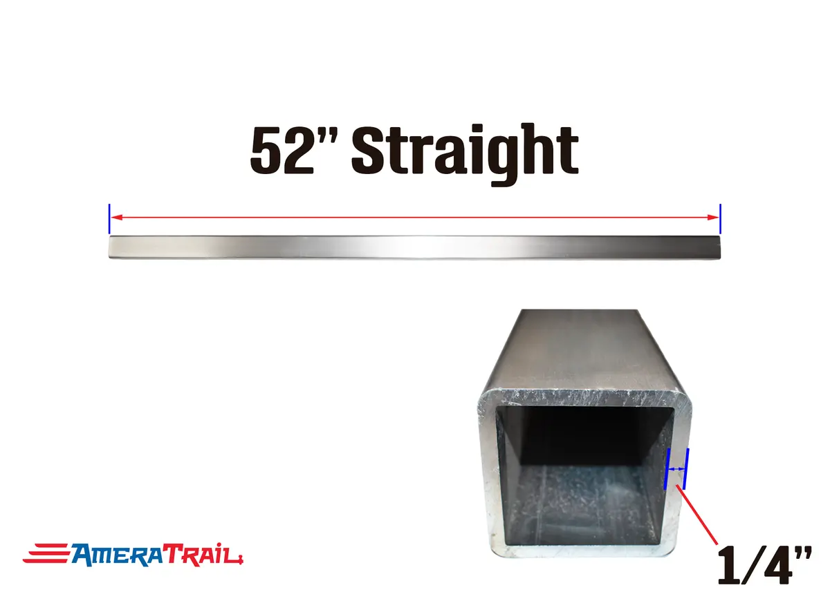 52 X 3 X 3" Straight Cross Member, 1/4" Wall, Structural Aluminum 1