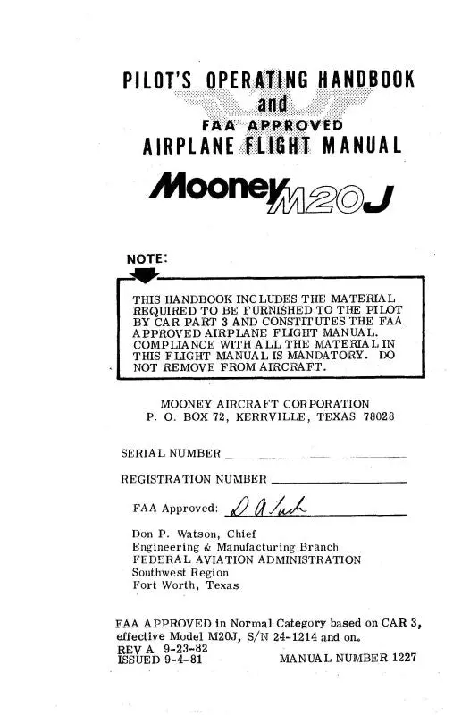 Mooney M20j 1982-1983 Pilot's Operating Handbook (1227) 1