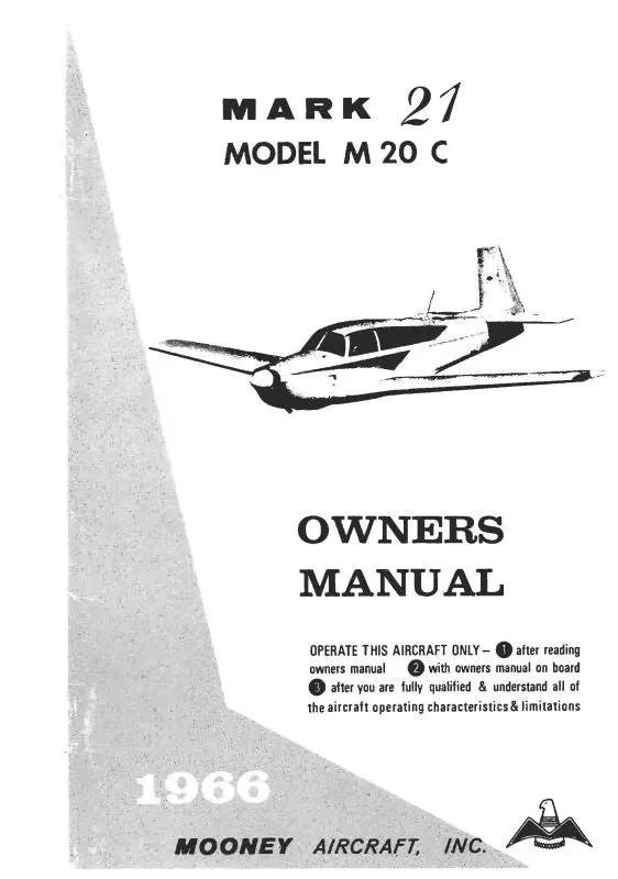 Mooney M20c Mark 21 1966 Owner's Manual (Mom20c-66-O-C) 1