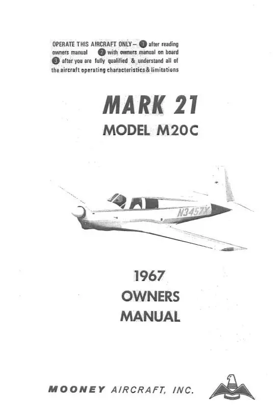 Mooney M20c Mark 21 1967 Owner's Manual (Mom20c-67-O-C) 1