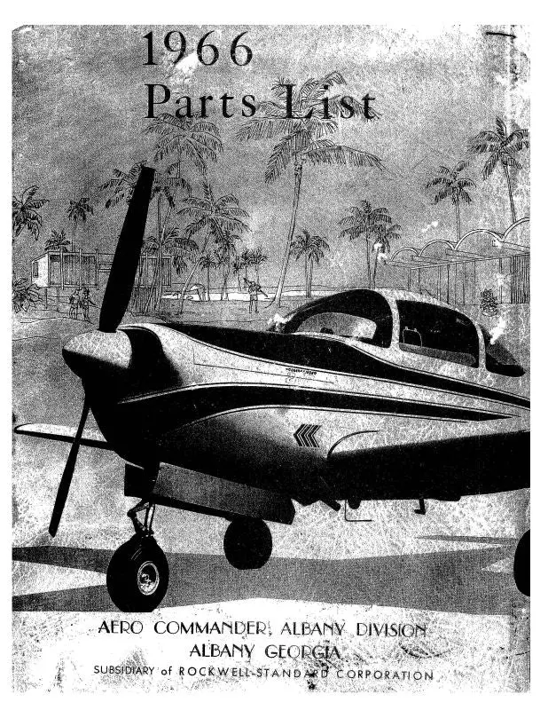 Meyers Aircraft Company Model 200 1966 Parts List (Me200-66-P-C) 1