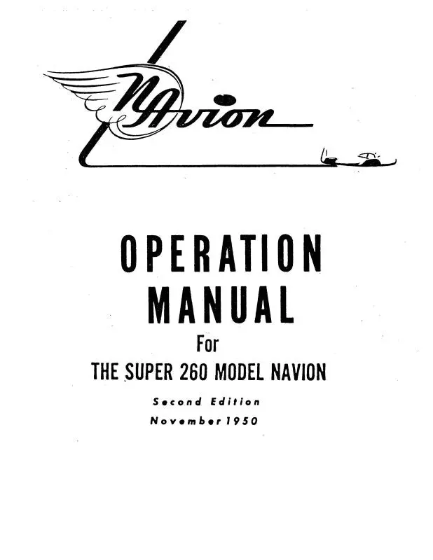 Navion  Super 260 1950 Operation Manual (Nvsuper26050opc) 1