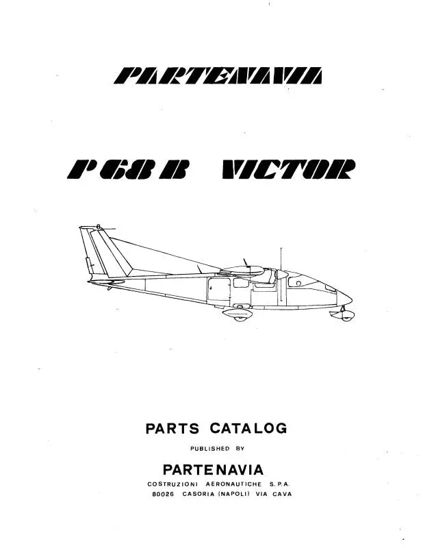 Partenavia P68b 1976 Parts Catalog (Prp68b-76-P-C) 1