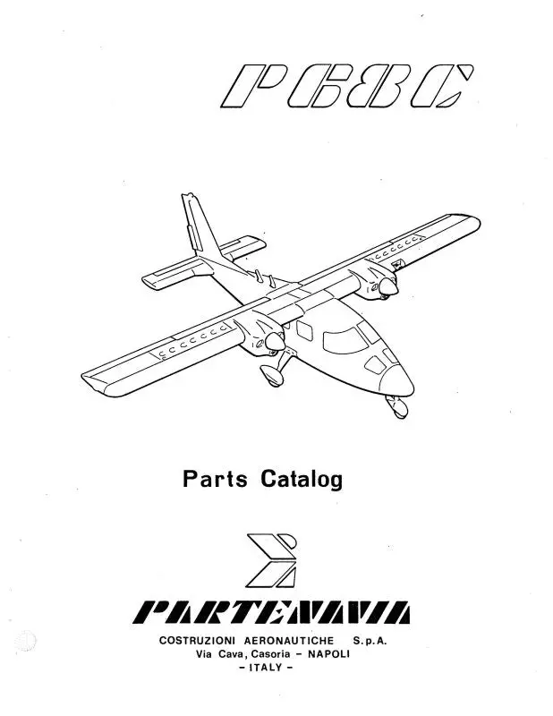 Partenavia P68c 1979 Parts Catalog (Prp68c-P-C) 1