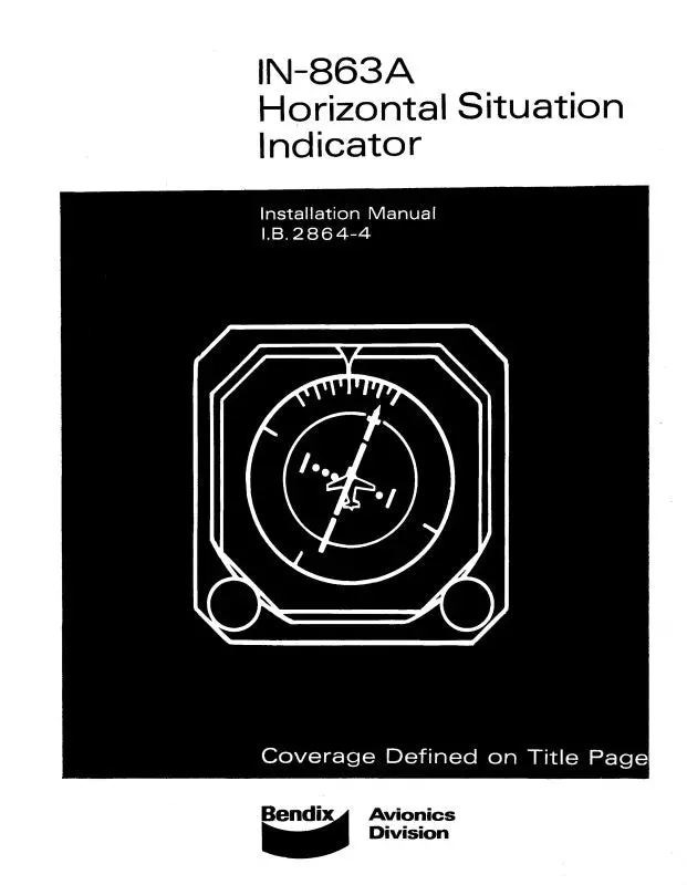 Bendix In-863A Horizontal Situation Indicator Installation Manual (I.B.2864-4) 1