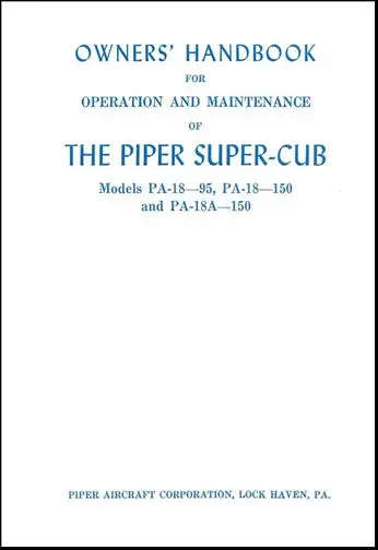 Piper Pa18-95,-150,Pa18a-150Supercub Owner's Manual (752-453) 1