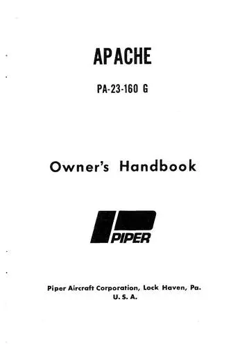 Piper Pa23-160 Apache 1959-61 Owner's Manual (753-574) 1