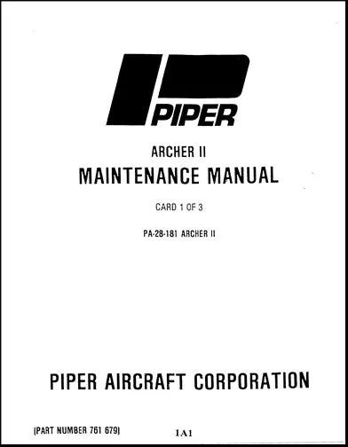 Piper Pa28-181 Archer Ii 1976-85 Maintenance Manual (761-679) 1