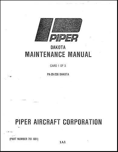 Piper Pa28-236 Dakota Maintenance Manual (761-681) 1