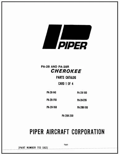 Piper Pa28 Series Parts Catalog (753-582) 1