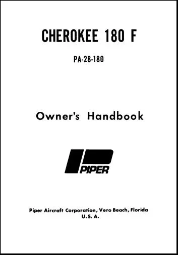 Piper Pa28-180F 1971 Owner's Manual (761-460) 1