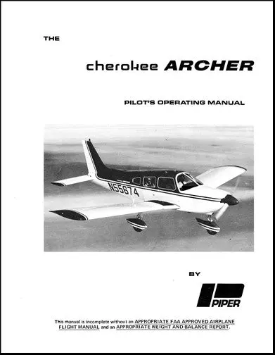 Piper Pa28-180 Archer 1974-75 Pilot's Information Manual (761-556) 1