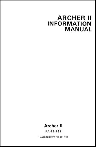 Piper Pa28-181 Archer Ii 1980-94 Pilot's Information Manual (761-722) 1