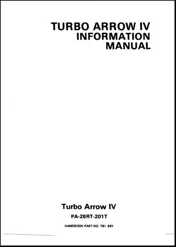 Piper Pa28rt-201T Turbo Arrow Iv 1979 & Up Pilot Information Manual (761-691) 1