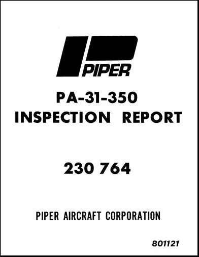 Piper Pa31-350 Chieftain Periodic Inspection Report Forms (230-764) 1