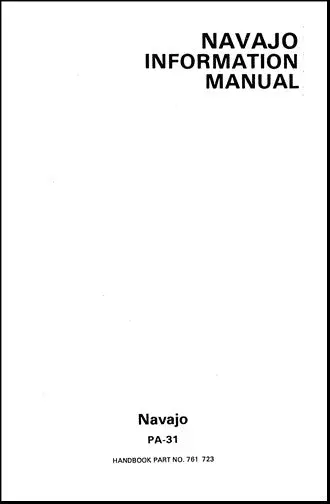 Piper Pa31 Navajo 1980 & Up Pilot Information Manual (761-723) 1