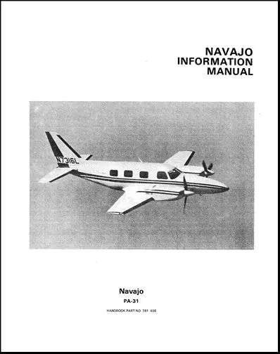 Piper Pa-31-310 1967-1970 Navajo Pilot's Information Manual (761-456) 1