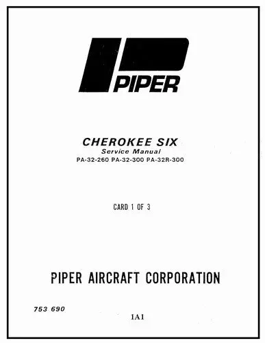 Piper Pa32-260,300,Pa32r-300 Cherokee Maintenance Manual (753-690) 1