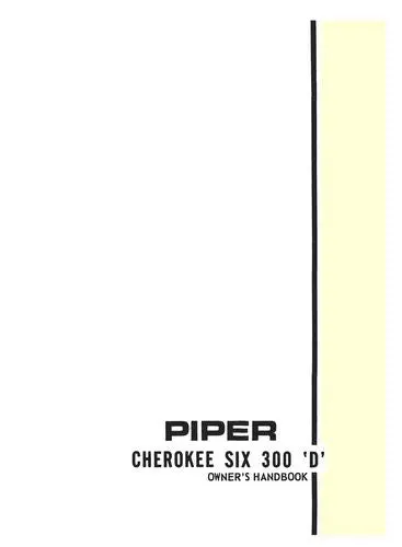 Piper Pa32-300D Cherokee Six 1971 Owner's Manual (761-465) 1