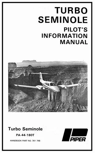 Piper Pa44-180Tturboseminole 1980-Up Pilot's Information Manual (761-748) 1