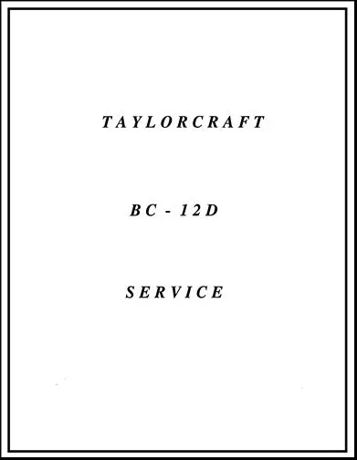 Taylorcraft Bc-12D Maintenance Manual (Tabc12dm) 1