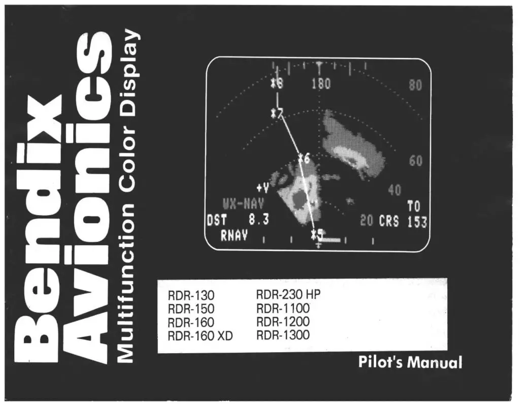 Bendix Rdr-130,150,160,230,1100,1200 Operations Manual -Black & White (Bxrdr130--Op-C) 1