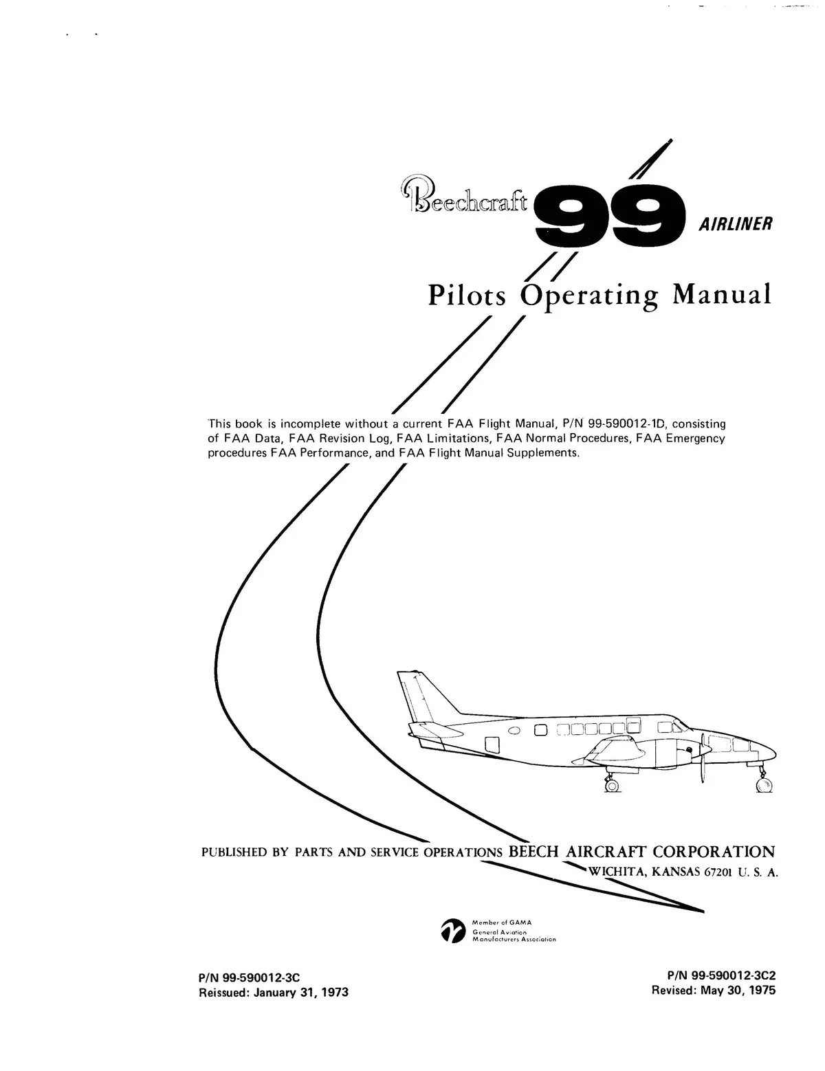 Beech 99 Airliner Pilot's Operating Manual (99-590012-3C) 1