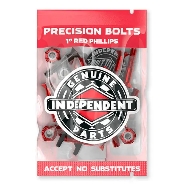 Independent Genuine Parts Red/Black Hardware Phillips 1'' W/ Tool 1
