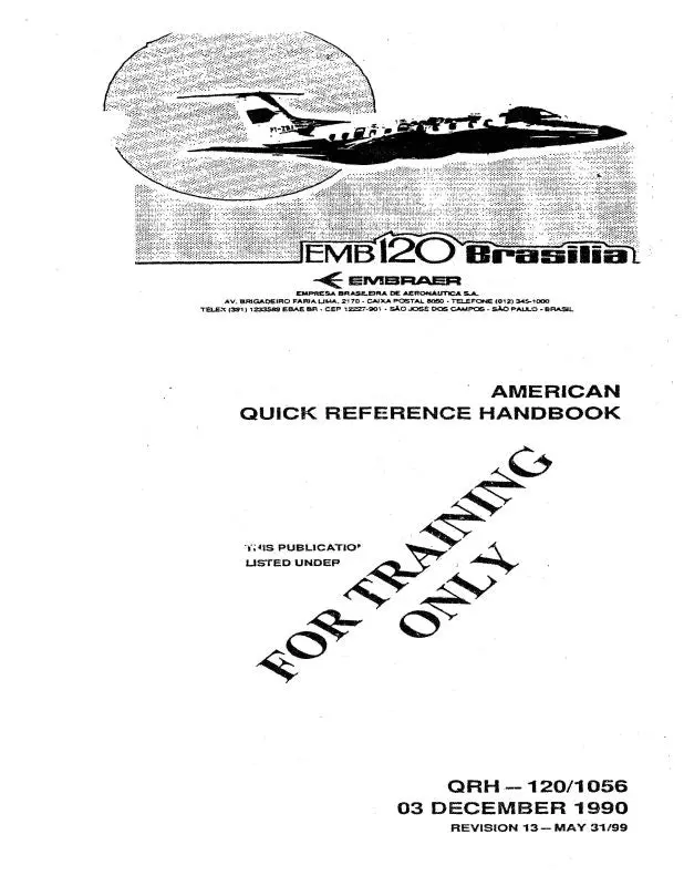 Embraer Emb 120 Quick Reference Hb Quick Reference Handbook (Emb12090qr) 1