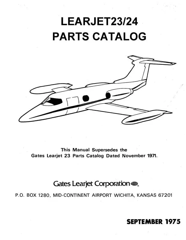 Gates Learjet  23,24 1975 Parts Catalog (Gl23,24-75-P) 1
