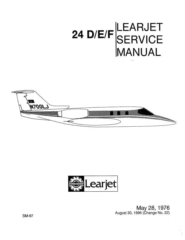 Learjet 24 D-E-F Service Manual (Sm-97) 1