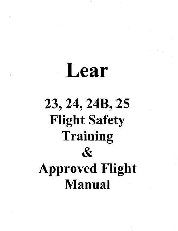 Learjet 25B,C & 24D Series Training Manual (Le25b,C-Tr-C) 1
