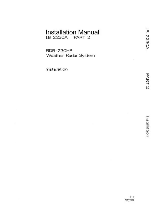 Bendix Rdr-230Hp Installation Manual (I.B.2030) 1