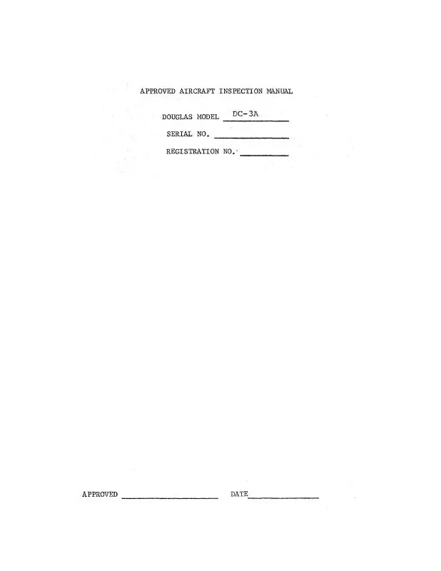 Mcdonnell Douglas Dc3a Approved Inspection Manual (Mcdc3a-Insp-C) 1